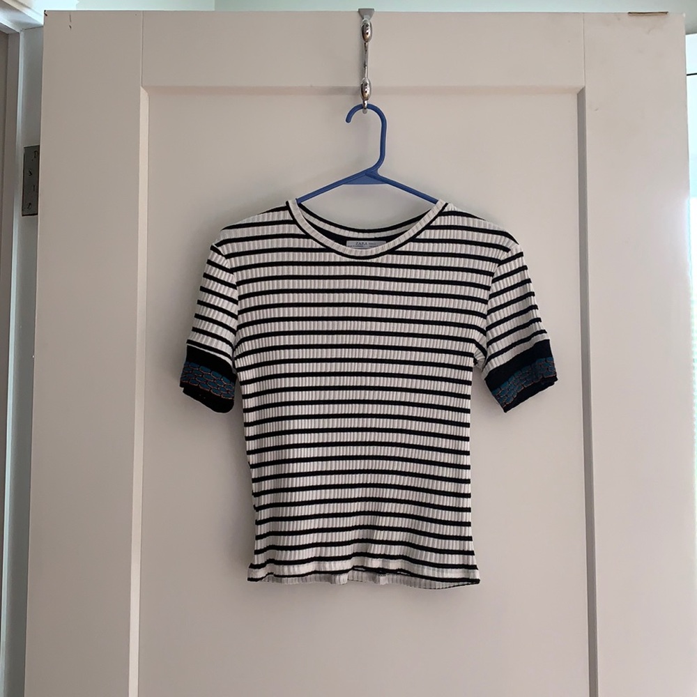 Black & White Striped Zara Top
